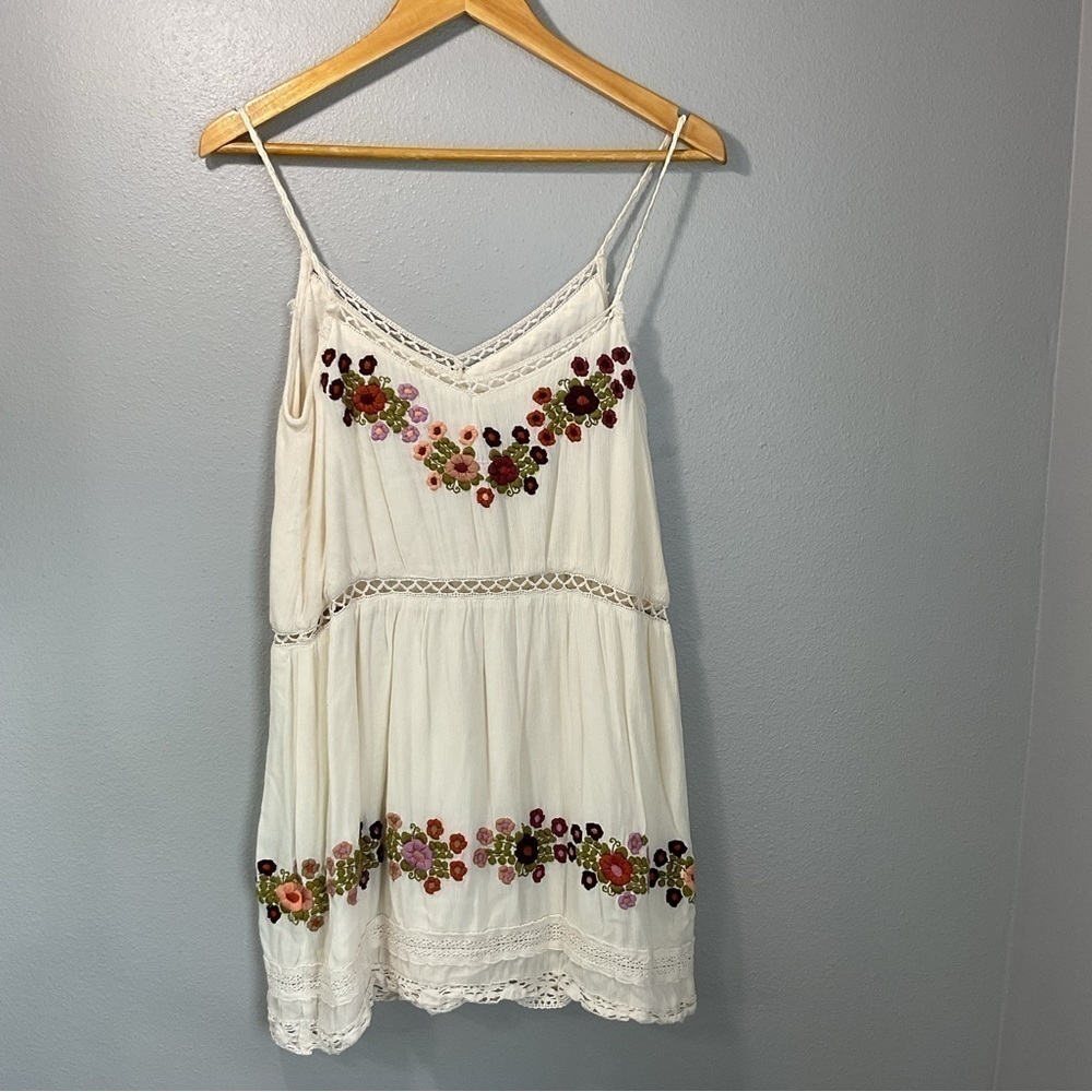 Tularosa Floral Embroidered Sleeveless London Slip Mini Dress Women's small D82 - Picture 7 of 11